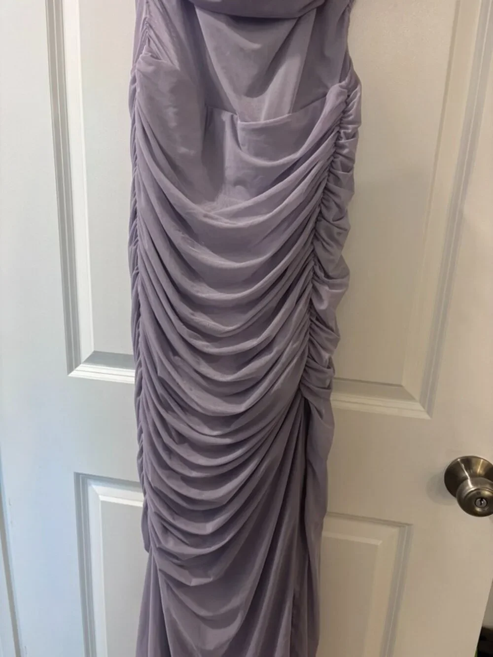 NWT Abercrombie & Fitch Mesh Asymmetrical Off The Shoulder Maxi Dress